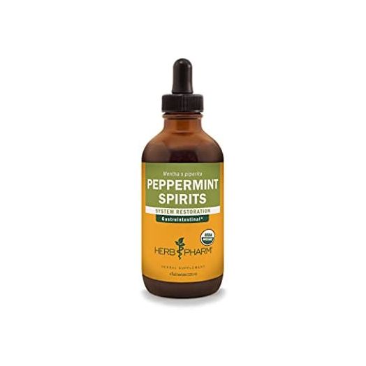 Herb Pharm Certified Organic Peppermint Spirits Liquid Extract Digestive Support Blend - 4 Ounce (DPEP04)