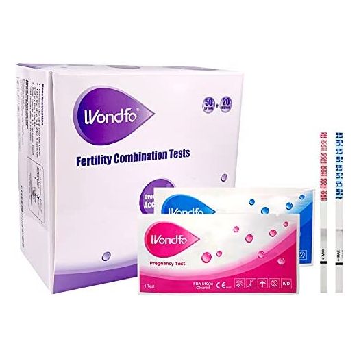 Wondfo 50 Ovulation Test Strips and 20 Pregnancy Test Strips Kit, Rapid Test Detection for Home Self-Checking