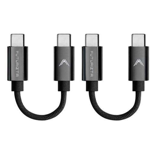 Futurizta Tech® Zeus-X Short USB-C to USB-C Cable 2 Packs (0.33ft/0.1m) 60W 20V/3A Type-C Fast Charging Cable QC3.0 QC4.0 Compatible with Samsung, Google Pixel, iPad Pro