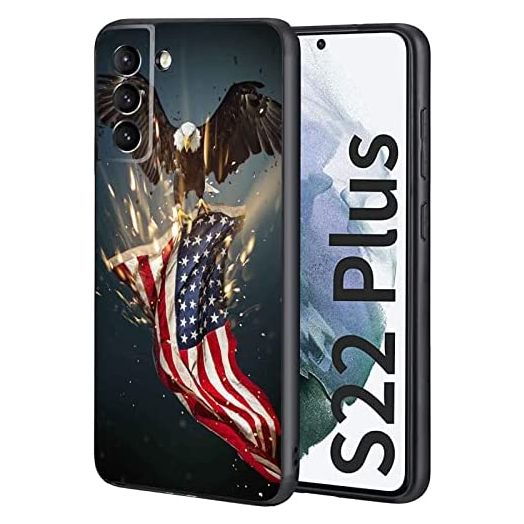 Doubleseven for Samsung Galaxy S22 Plus Eagle Flag Case,US American Case Men Women Boys, Soft Silicone Shockproof with Cool Trendy Graphic Design USA
