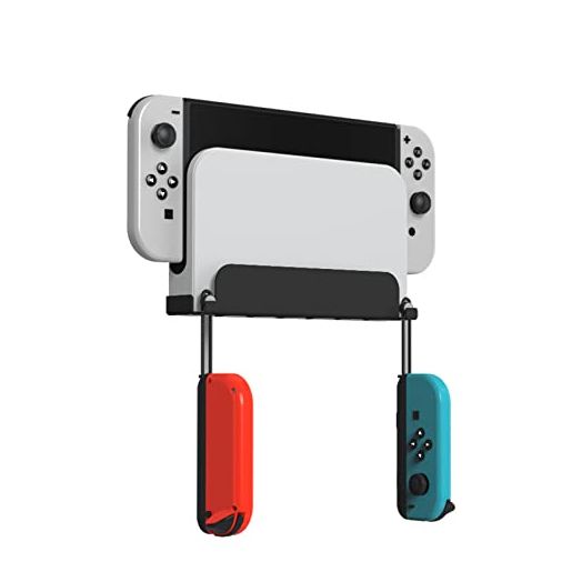 EJGAME Switch OLED Black Steel Mount,Wall Mount Bracket Compatible with Nintendo Switch and Switch OLED