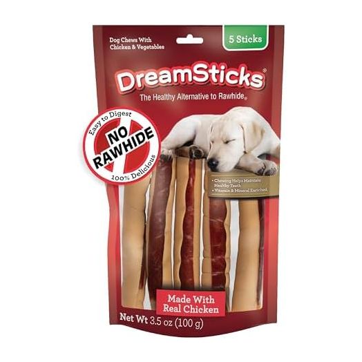 Dreamsticks, Vegetable & Chicken Chews, Rawhide Free, 5-Count
