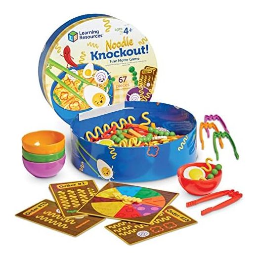Learning Resources Noodle Knockout! Fine Motor Game,Fine Motor Skills Toys, 67 Pieces, Ages 4+