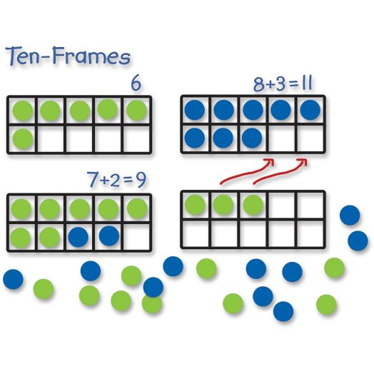 Learning Resources, LRNLER6644, Giant Magnetic Ten-Frame Set, 45 / Set, Multi