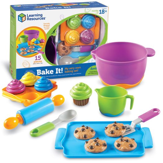 Learning Resources New Sprouts Bake It! 15 Pieces, Boy and Girls Ages 18+ months Toddler Learning Toys, Pretend Play Food for Kids