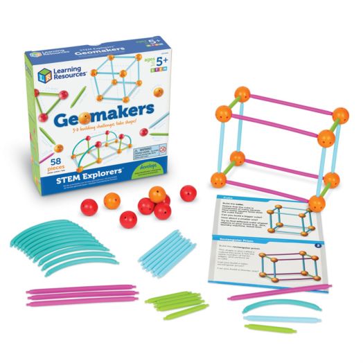 Learning Resources STEM Explorers Geomakers - 58 Pieces, Ages 5+ STEM Toys for Kids, Kindergartner Learning Toys, Shapes for Kids