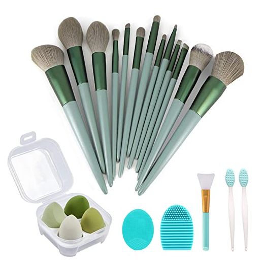 Makeup Brushes 22 Pcs Makeup Kit,Foundation Brush Eyeshadow Brush Make up Brushes Set (Green, 22 Piece Set)