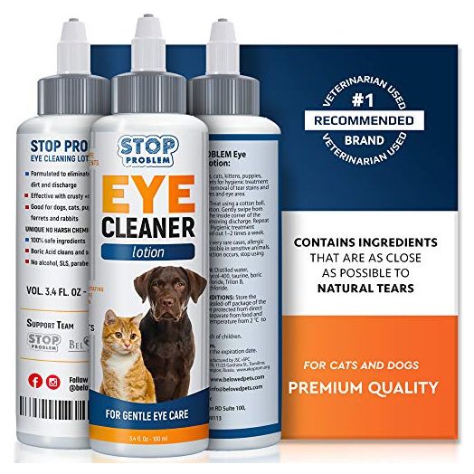 All Pets Eye Wash Drops for Relieve Pink Eye, Allergies Symptoms, Infections & Runny, Dry Eyes - Pain-Free Treatment Helps Prevent Abrasions, Irritations & Conjunctivitis - Dirt Crust & Discharge Remover