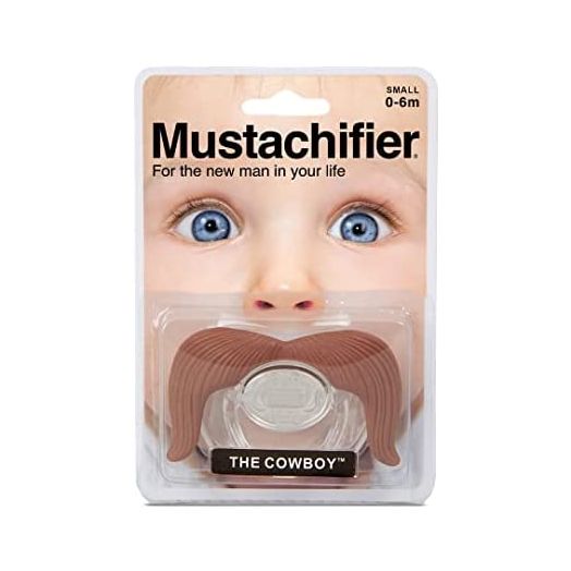 Hipsterkid Mustachifier Pacifier 0-6 Months | BPA-Free, Orthodontic Silicone Nipple | Cute, Funny, Mustache Binkies | Gift for Babies, Newborns, Infants, Toddlers