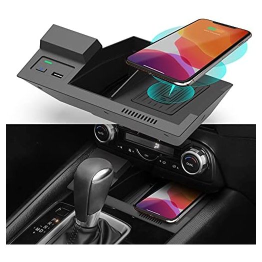 CarQiWireless Wireless Car Charger for Mazda CX5 2017-2021 2022 Accessories, Wireless Phone Charging Pad for CX-5 2017 2018 2019 2020 2021