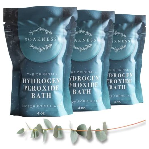 Hydrogen Peroxide Bath Epsom Salts for Soaking for Pain - Dead Sea Salt, Clay, Eucalyptus, Colloidal Oatmeal Bath, Energize and Detox Bath (3) Pack
