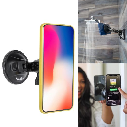 Phone Holder Portable Mount, Reusable Stand for Shower, Mirror, Kitchen, Window, & Bathroom, Adjustable Rotation for Content, TikTok, Instagram, Movies, Music (Double Suction)