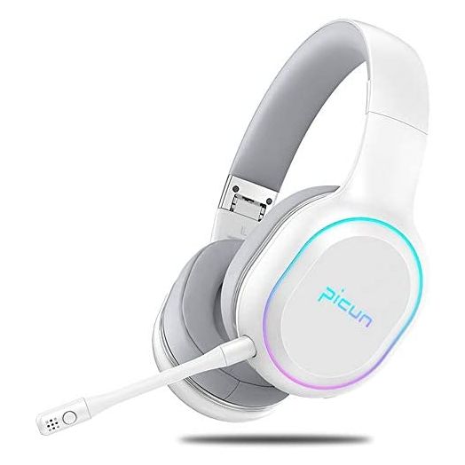 SLuB Bluetooth Headphones Over Ear,2.4GHz Wireless Gaming Headset with Noise Cancelling Detachable Mic,60Hrs Playtime Hi-Fi Ultra-Low Latency Gaming Headphones