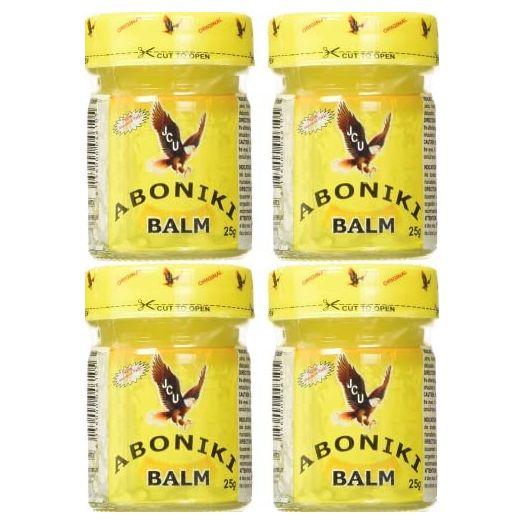 Aboniki Balm (4 Pack) – Powerful Topical Analgesic for Arthritis, Backaches, Strains, Sprains, Sore Muscles, Joint-Pain Relief, etc. Anti-Inflammatory Muscle Rub. Fast & Deep Penetrating Pain Relief.