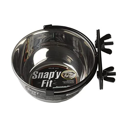 MidWest Homes for Pets Snap'y Fit Stainless Steel Food Bowl / Pet Bowl, 10 oz. for Dogs, Cats, Small Animals, Silver, 10 Ounces (1.25 cups)
