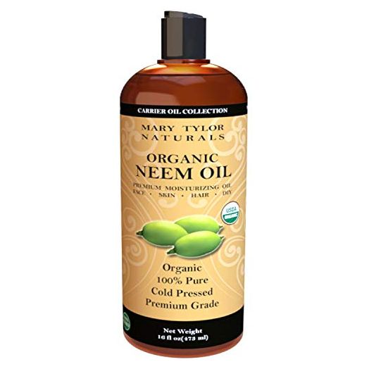 Organic Neem Oil (16 oz), USDA Certified, Cold Pressed, Unrefined, Premium Quality, 100% Pure Great for Skincare and Hair Care by Mary Tylor Naturals