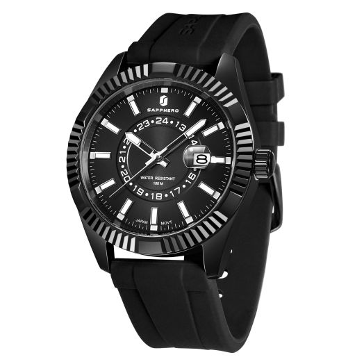 SAPPHERO Watch for Men 10ATM Waterproof Stainless Steel/Silicone Band Scratch Resistant Luminous Date Business Classic Chronograph Easy to Read Analog Quartz Watch Gifts for Men