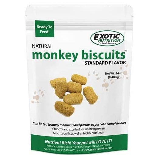 Monkey Biscuits (Standard, 3 lb.) - Healthy & Crunchy Biscuit Treat for Prairie Dogs, Parrots, Squirrels, Sugar Gliders, Hamsters, Rats, Rodents, Amazons, Macaws, Cockatoos, Birds & Other Small Pets
