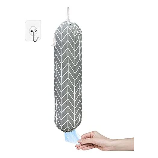 SYIPO Plastic Bag Holder, Wall Mount Grocery Bag Organizer & Dispenser