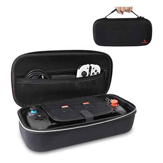 NexiGo Switch Controller Carrying Case for Nintendo Switch, Game Storage Case with 10 Game Card Holders, Compatible with Gripcon, Joy-Cons and Accessories