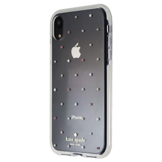 Kate Spade Defensive Hardshell Case for Apple iPhone XR - Clear / Pin Dot Gems