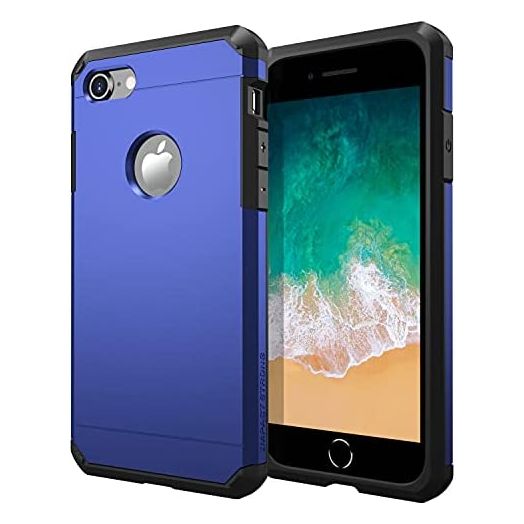 ImpactStrong Compatible with iPhone 7/8 Case, Heavy Duty Dual Layer Protection Cover Heavy Duty Case Designed for iPhone 7/8 (Navy Blue)
