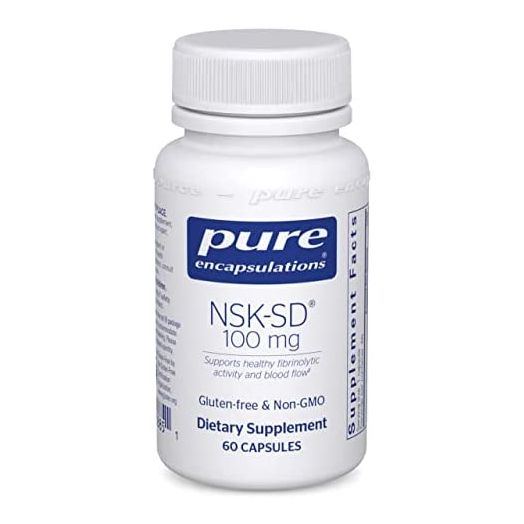 Pure Encapsulations - NSK-SD - Nattokinase 100 mg - Enzymes to Promote Healthy Blood Flow, Circulation, and Blood Vessel Function - 60 Capsules