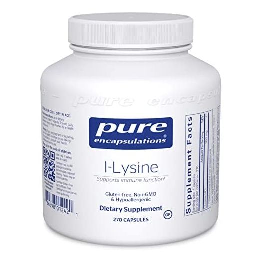 Pure Encapsulations L-Lysine, Amino Acid Supplement for Immune Support and Gum Health, 270 Capsules