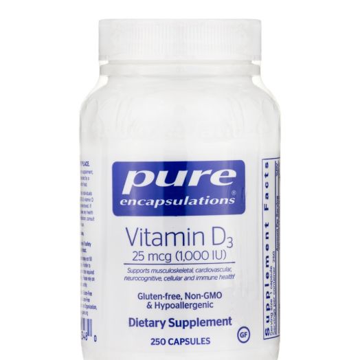 Pure Encapsulations Vitamin D3 25 mcg (1,000 IU) - 250 Capsules