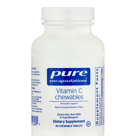 Pure Encapsulations Vitamin C Chewables, Natural Orange-Strawberry Flavor - 60 Chewable Tablets