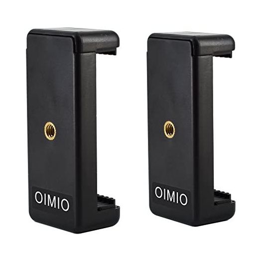 Universal Cell Phone Tripod Mount Adapter, OIMIO Phone Holder Clip Connector Head Used for Monopod Selfie Stick DSLR Travel Mini Flexible Tripod and More(2 Pack)