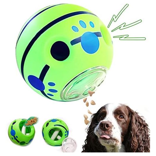 Wobble Giggle Dog Treat Ball for Medium Large Dogs Interactive Dog Puzzle Toys Squeaky Ball Safe Gift for Dogs (Large, 5.5")