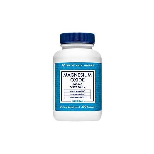 Magnesium Oxide 400mg – Once Daily Mineral Formula That Supports Energy Production Muscle Relaxation, Promotes Regularity (200 Capsules) by The Vitamin Shoppe