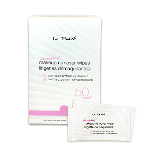 La Fresh Makeup Remover Cleansing Face Wipes Case of 50ct Facial Towelettes with Vitamin E for Waterproof Makeup
