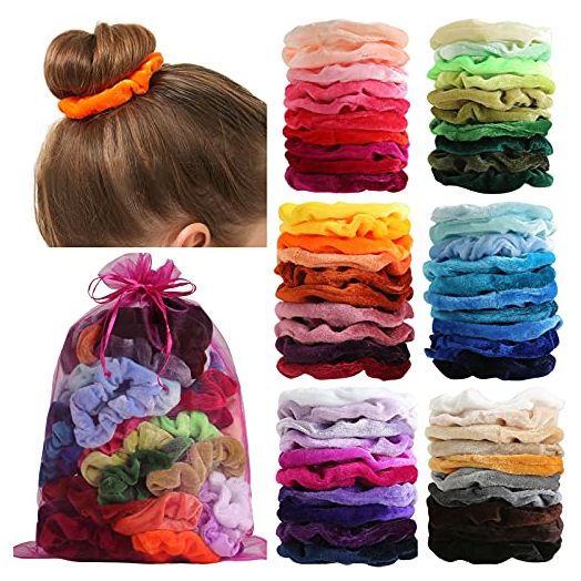 ADRIONE Scrunchies for Women-Velvet Hair Scrunchies Bulk, Hair Accessoreis for Women and Girls (60 Pack)