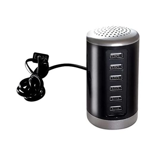 Desktop USB Charging Station ,6-Port USB Tower Charging Station 30W 6A USB Charging Station,Multi Ports USB Charger Charging for Smartphones,Tablets,and Other USB Devices.(Black)