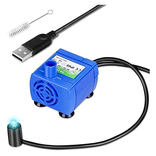 Cat Water Fountain Pump, Pet Water Fountain Replacement Pump DR-DC160 Motor for Round, Cubic, Flower Cap and Stainless Steel Cat Water Dispenser, Pet Fountain PUM
