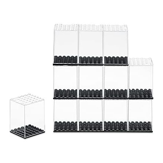 Minifigures Display Case, Acrylic Building Block Display Box, Action Figure Toys Storage for LEGO Minifigure, Gift for LEGO lovers(12PCS)