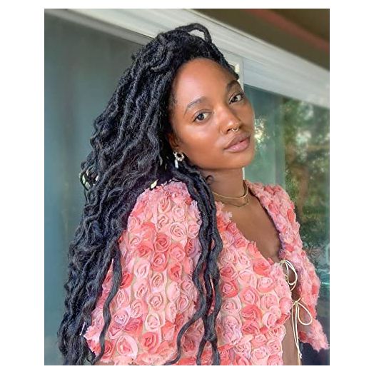 Faux Locs Crochet Braid Hair Bohemian Locs 24 Inches Synthetic Dreads Ombre Braiding Hair Afro Dreadlock (1b, 24")