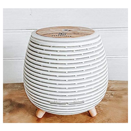 Aromatherapy Essential Oil Wooden Grain Diffuser with Auto Shut-Off Function | Cool Mist Humidifier for Yoga Spa Office Bedroom Home | 120ml (White)