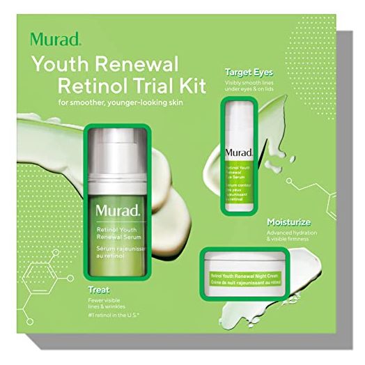 Murad Youth Renewal Retinol Trial Kit – Anti-Aging Retinol Youth Skincare Set with Trial Size Retinol Youth Renewal Serum for Face, Retinol Eye Serum & Retinol Night Cream - Anti-Aging Creams Kit