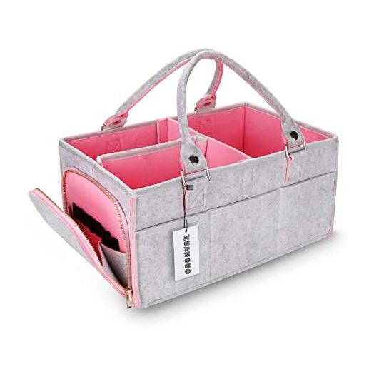 Baby Diaper Caddy Organizer for Girl Boy Large Nursery Storage Bin Basket Portable Holder Tote Bag for Changing Table and Car Baby Shower Gifts Newborn Essentials Baby Registry Must Haves Items