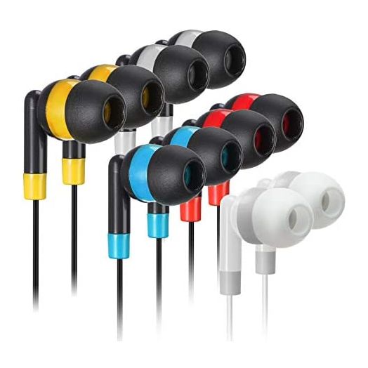 Bulk Earbuds Headphones Wholesale Earphones - Keewonda 100 Pack Disposable Ear Buds Bulk Multi Colored Headphones for School Classroom Students