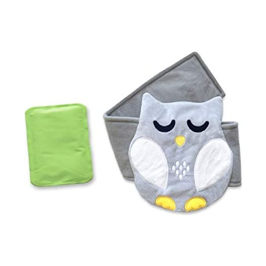Baby Colic, Gas and Upset Stomach Relief – Belly Hugger – A Soothing Warmth Combined with Gentle Compression (Grey-White)