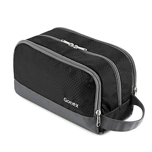 Travel Toiletry Bag Nylon, Gonex Dopp Kit Shaving Bag Toiletry Organizer Black