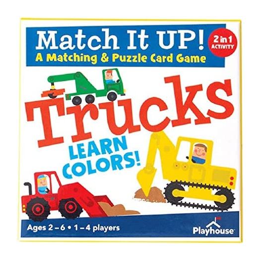 Playhouse Match it UP! Trucks Preschool Color Matching & Puzzle Card Game for Kids