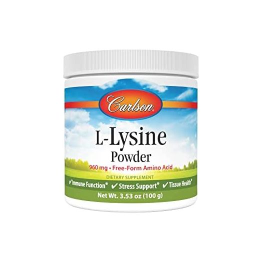 Carlson, L-Lysine Powder, Free-Form Amino Acid, 960 mg, Supports Healthy Tissue & Muscle Development, 3.53 oz (100 g)