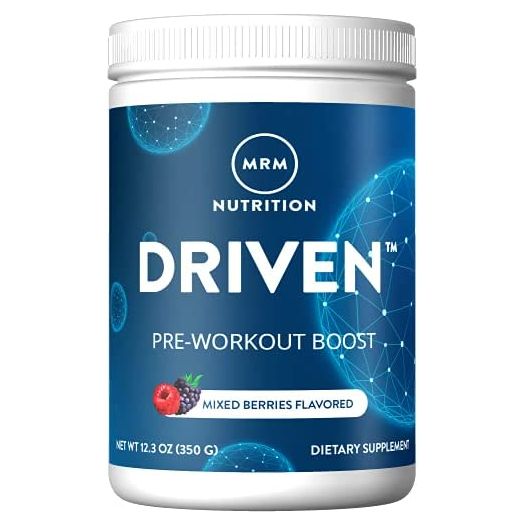MRM Nutrition Driven Pre-Workout Powder, Mixed Berry, 125mg Caffeine