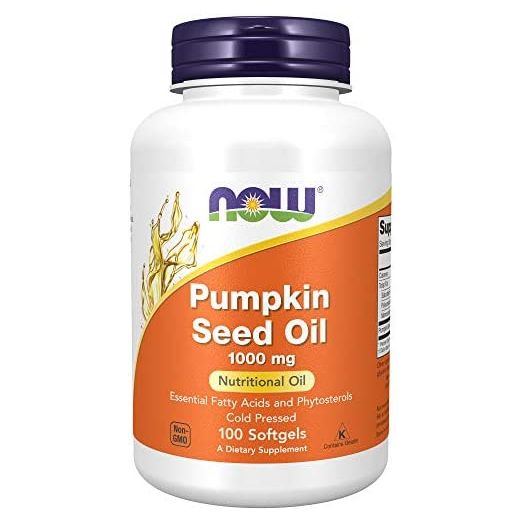 NOW Supplements, Pumpkin Seed Oil 1000 mg with Essential Fatty Acids and Phytosterols, Cold Pressed, 100 Softgels