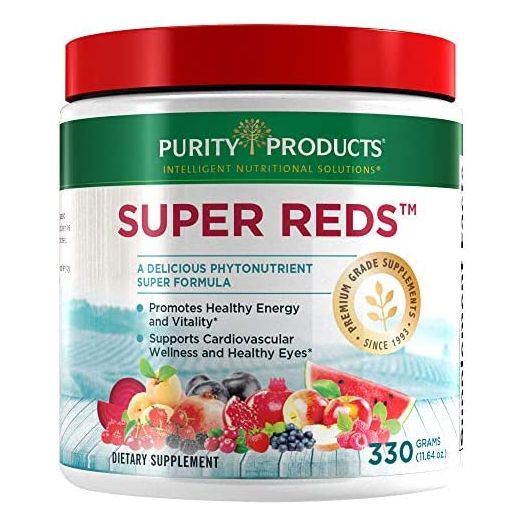 Super Reds Powder by Purity Products - Phytonutrient Superfood Drink Mix w/ FloraGLO Lutein - Phytonutrient Blend containing Polyphenols, Antioxidants & More - 330 Grams - 30 Day Supply